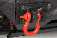 Two 3/4" Red D-Ring Bow Shackle 10500LB w Blue Plastic noise vibration Protector