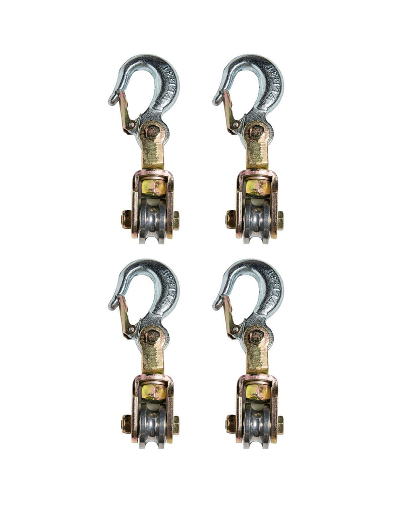 4xWire Rope Pulley Block 3Ton Swivel Eye Hoist Hook Snatch Block Sheive Anodize