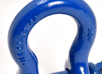 Pair of 3/4" Blue Bow Shackle 10500LB w Blue Plastic noise vibration Protector