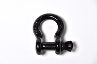 4x 1/2" Bow Shackle Black w Clevis Screw Pin Anchor 2 TON 4400 lbs capacity