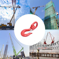 x4 Red Swivel Eye Hook 3 Ton Hoist Lifting Rigging G70 w Latch 5/8" Steel Crane