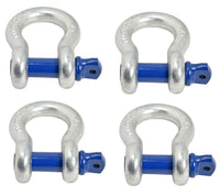 OPEN BOX 4x 7/8" Bow Shackle Rigging Galvanized Blue 1" Clevis Screw Pin 14000lb