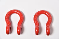 2 Pack 5/8" Red Bow Shackle D-Ring w 3/4" Clevis Screw Pin WLL 7000 lbs 3.25 TON