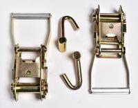 4x Ratchet Snap Handle 2" J Hook Truck Tie Down f Race Hauler Tow Dolly Strap