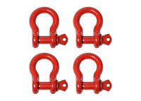 4x 1/2" Bow Shackle Red w Clevis Screw Pin Anchor 2 TON 4400 lbs capacity