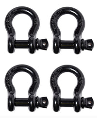 8 Pack 5/8" Black Bow Shackle Tow D-Ring w 3/4" Clevis Screw Pin WLL 7000 lbs