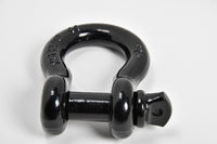 3/4" Black DRing Bow Shackle 10500LB w Blue Plastic noise vibration Protector