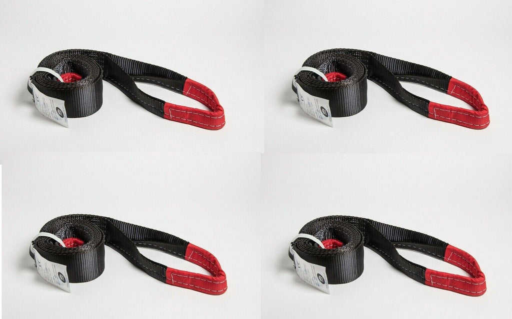 4x Tow Strap 10 ft winch tree saver Black 3x10 3" 20000lbs 9 Ton off-road Snow