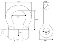 Premium Nickel D-Ring 3/4" Bow Shackle w Black 7/8" Screw Pin 10500 LB Capacity