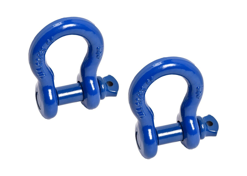 2x Bow Shackles BLUE 3/4" D Ring Screw Pin Jeep CJ Off-Road Anchor Bow 4 3/4TON