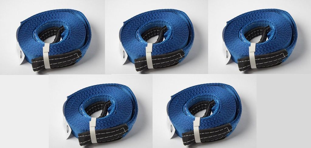 5x Tow Straps 2" Blue 14000lbs 6.5T Car 20ft winch sling recovery 2x20 Mud Snow