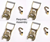 Pack of 8 Lasso Wheel Axle Strap Tow Truck Tie Down Ratchet J Finger Hook Tire