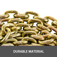 2x 20ft Transport Tow Chain 3/8" Grade G70 Tie Down Binder G7+ End Hooks Rigging