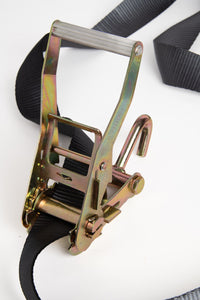 12pc Lasso Wheel Tow Truck Tie Down Axle Strap Ratchet J Finger Hook Tire Black