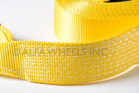 3" x30 ft 20,000 lbs Tow Strap w Black-Galv Bow Shackles winch tree saver snatch