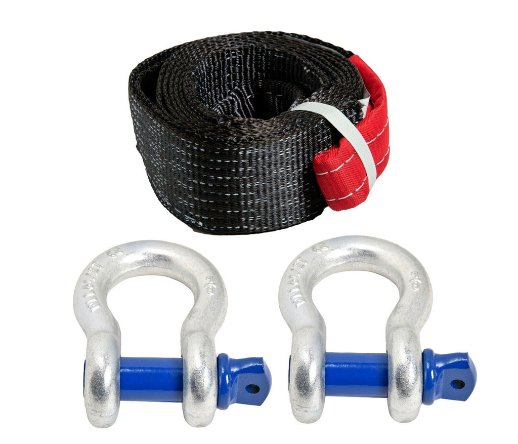 3" 26000 lbs Tow Strap 10 ft winch tree saver off-road snatch recovery w D-Rings