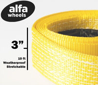 4x 3" 20000lbs 10ft Tow Strap 9T 3x10 Winch Rescue  Tree Saver rigging Mud Snow