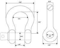 D-Ring Red Bow Shackle Isolator Jeep Towing Off Road 3/4" SILENCER Anti-Noise