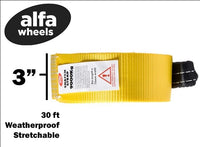 2x Tow Strap 30ft Winch Recovery Tree saver 3x30 3" 20000 lbs 9Ton OffRoad Snow