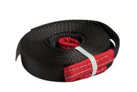 2x Tow Straps winch sling vehicle recovery 2" 30 ft 14000lbs Black 6.5 Ton 2x30