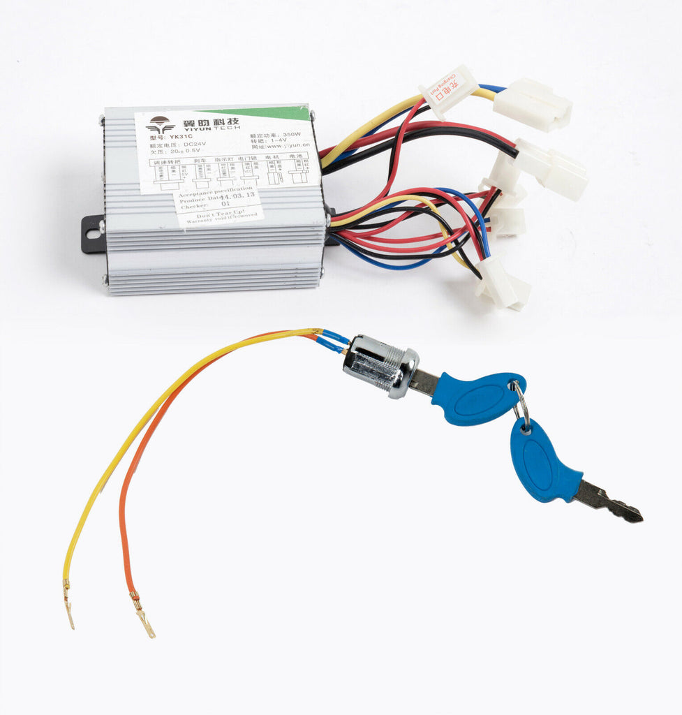 350W 24V variable Speed Control+KeyLock Switch f Scooter GoKart electric motor