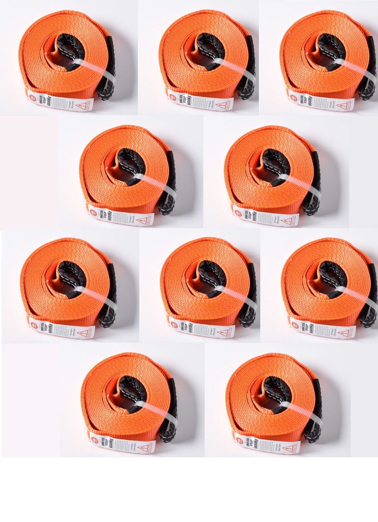 Lot of 10 Tow Straps 20ft 2" 14000lbs winch sling 2in 20ft vehicle recovery 2x20