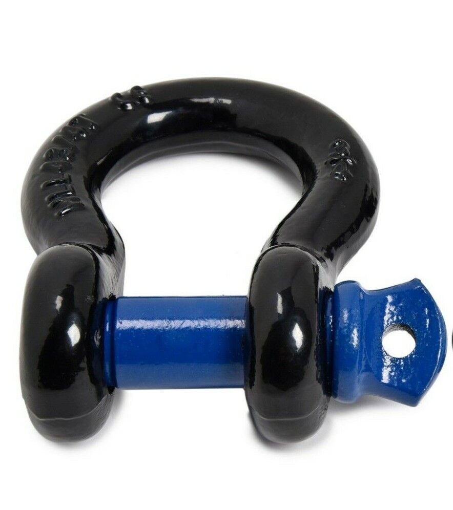 Black/Blue 3/4" D-Ring Bow Shackle 10500lbs Pin 4.75 Ton Jeep CJ Rigging Tow