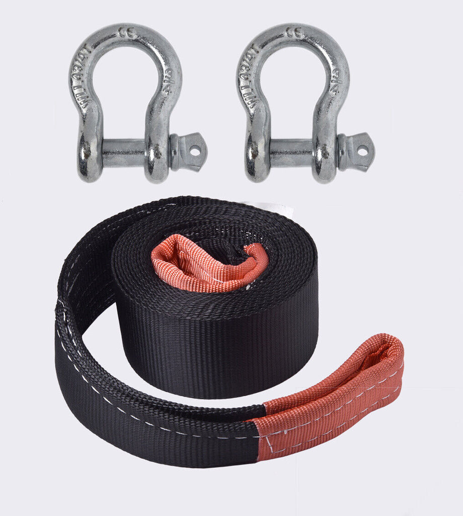 3" 6.5 TON Tow Strap 20 ft w D-Ring winch sling off-road ATV UTV 4WD recovery