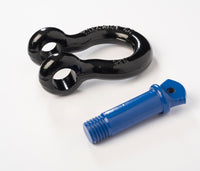 (2) Black/Blue 3/4" D-Ring Bow Shackle 10500lbs Pin & no noise vibration Reducer