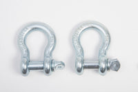 2x Galvanized 3/4" Bow Shackles D Rings Screw 7/8" Pin Jeep CJ  4 3/4 Ton Riggin
