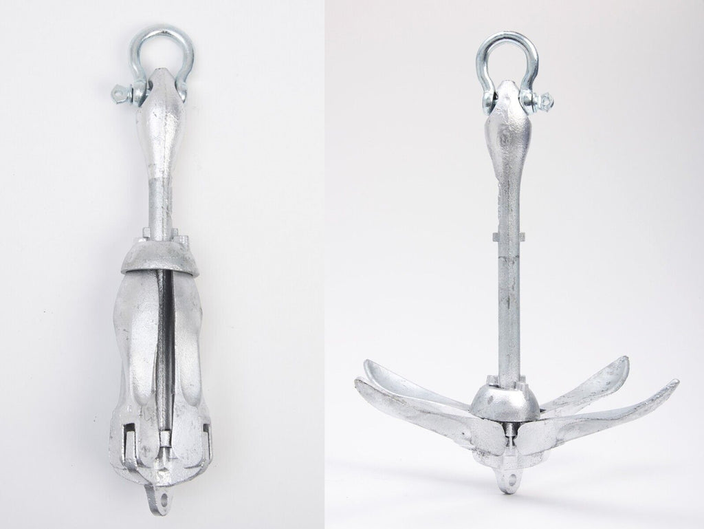 5x Galvanized Folding Anchor SUP Canoe Kayak Raft Sailboat JetSki Ding ...