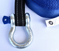 3" 26,000lbs Tow Strap 20 ft off-road snatch recovery w D-Ring Bow Shackle