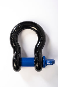 (2) Black/Blue 3/4" D-Ring Bow Shackle 10500lbs Pin & no noise vibration Reducer