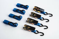 Ratchet Tie Down Motorcycle Strap 4 Pack 1 in. x 10 ft. Blue1300lbs 1x10 600Kg