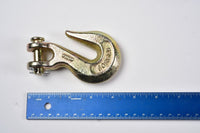 2x G70 3/8" Clevis Grab Hooks Tow Chain f Flatbed Trailer Tie Down Hauling Rig