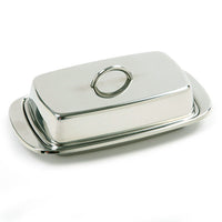 Norpro New Stainless Steel Butter Dish Set Serving Tray 7.5"L X 4"W X 2"H