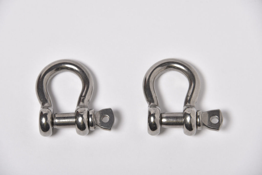 2 (Two) 5/16" 8mm Marine Bow Shackle Ring 304 Stainless Steel Sailboat Rigging