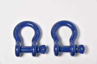 2x 7/8" Bow Shackle D-Ring 6.5 Ton BLUE w 1" Clevis Screw Pin 14000 lbs Hummer