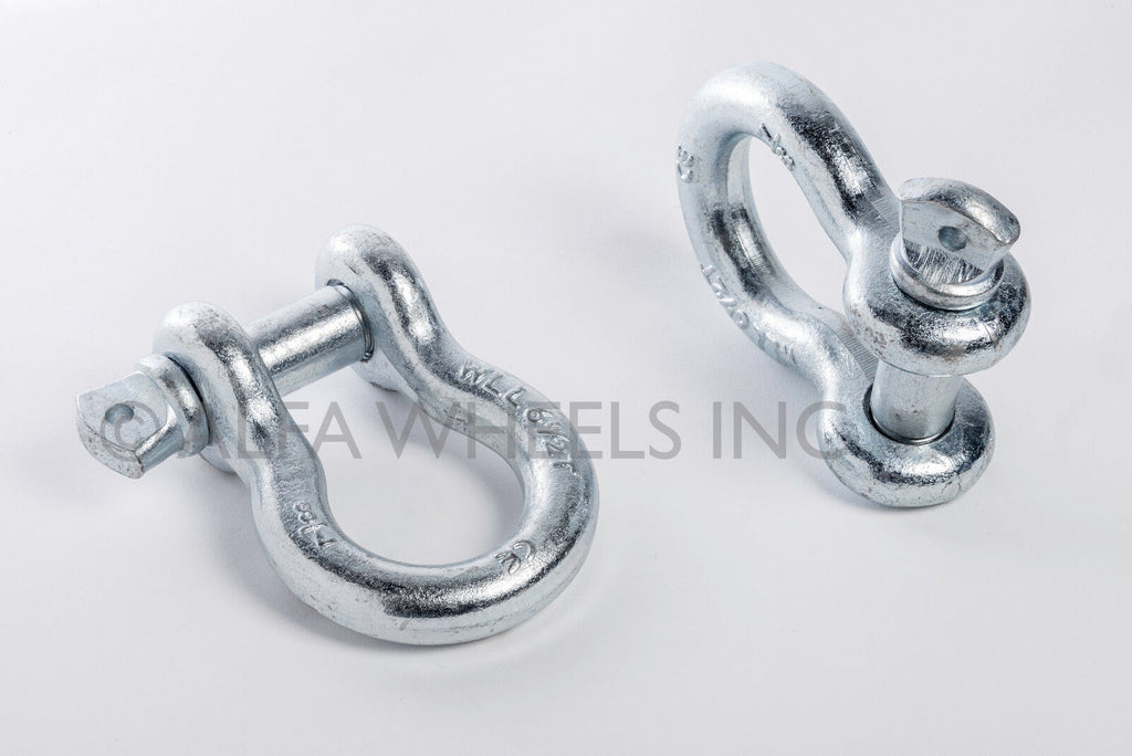 Pair 7/8" Clevis Screw Pin Anchor Bow Shackle D-Ring Nickel Plated 14000 lbs