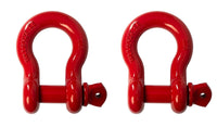 4x Bow Shackle Rigging Towing 7/8" Red D-Ring w 1" Clevis Screw Pin 14000 lbs