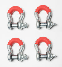 (4) 3/4" Bow Shackle D-Ring w/ Pin 10500 w/ red noise vibration Reducer Jeep CJ