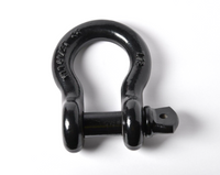 7/8" BLACK D-Ring Bow Shackle Screw w 1" Pin Clevis Rigging Hummer Towing 6.5Ton
