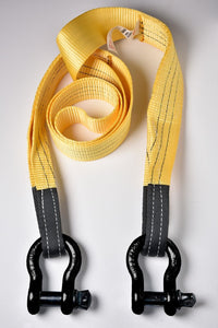 3" 20000lbs 3x10 Tow Strap w D-Ring 10ft tree saver protector offroad recovery