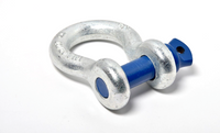 Premium D-Ring 3/4" Bow Shackle Galv w BLUE 7/8" Screw Pin 10500 LB 4.75 Ton