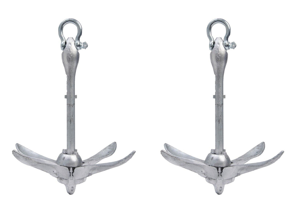 2x Galvanized Folding Anchor SUP Canoe Kayak Raft Sailboat JetSki Dinghy 3.5lb