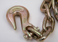 2x 20ft Transport Tow Chain 3/8" Grade G70 Tie Down Binder G7+ End Hooks Rigging