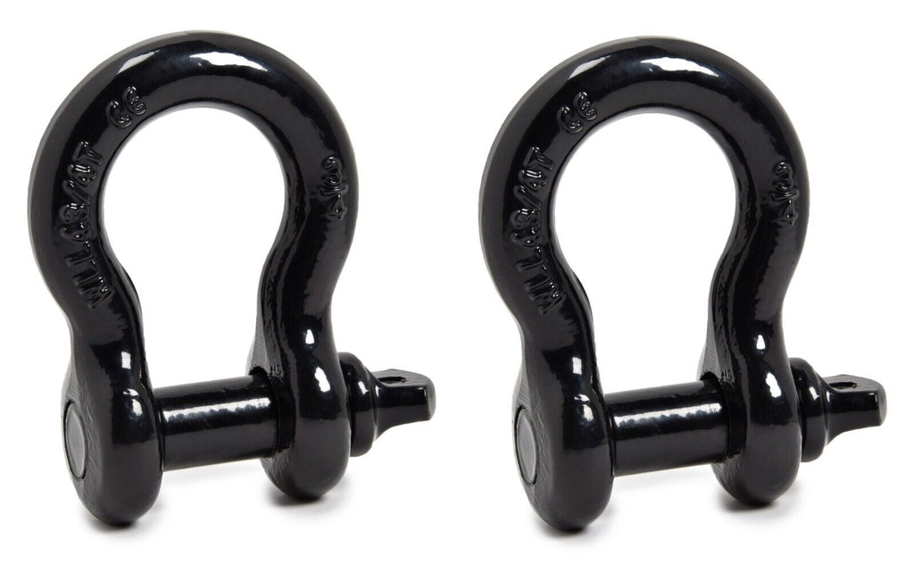 2x BLACK 3/4" Bow Shackles D Ring Screw Pin Jeep CJ Off-Road Anchor Bow 4 3/4TON