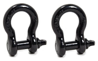 2x BLACK 3/4" Bow Shackles D Ring Screw Pin Jeep CJ Off-Road Anchor Bow 4 3/4TON