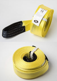 2x Tow Strap 20 ft 3" 6.5 TON YELLOW 3x20 winch sling off-road ATV UTV recovery