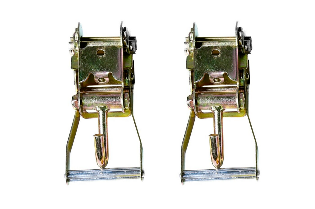 2x Ratchet Snap Handle 2" Tie Down w J Hook f Race Hauler Tow Dolly Truck Strap